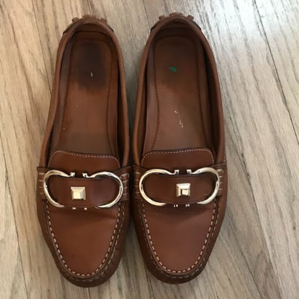 Salvatore Ferragamo tan loafer with buckle